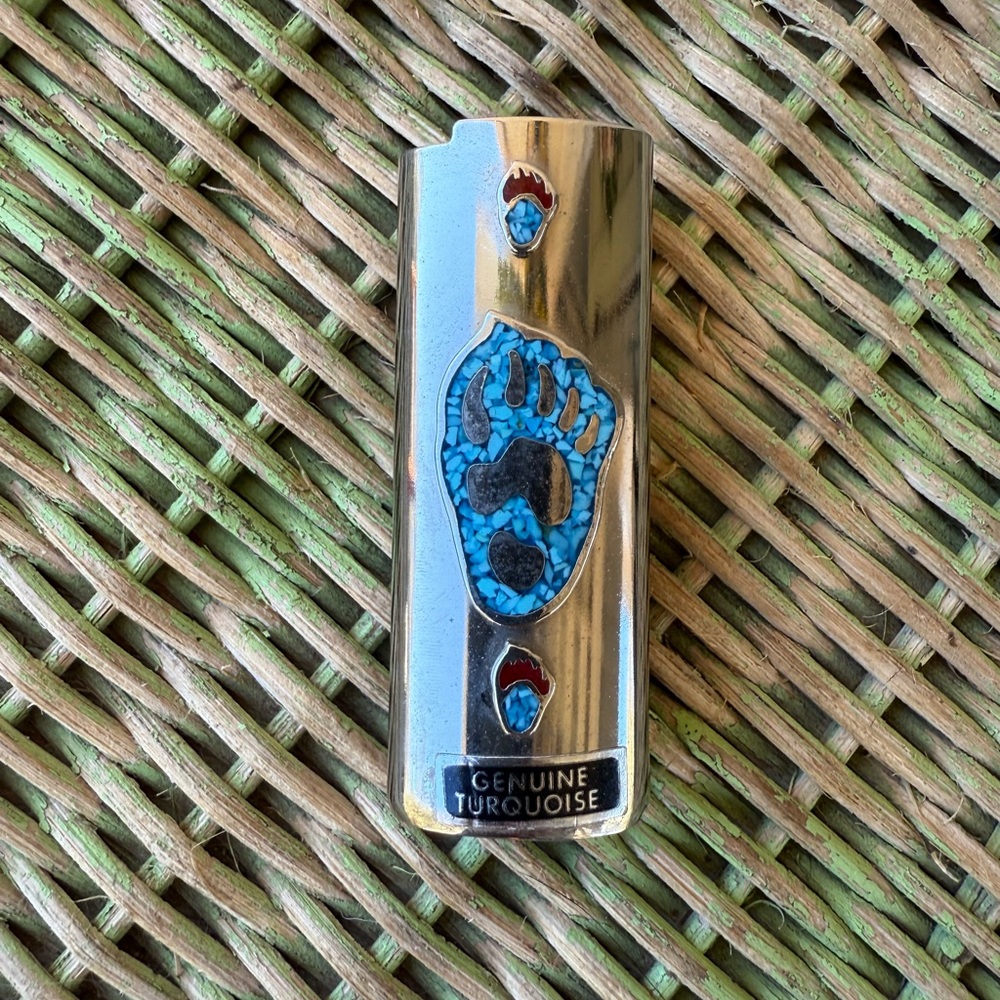 Genuine Turquoise Bear Paw Lighter Case